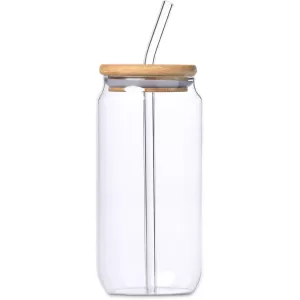 Glass & Bamboo Tumbler & Straw - 500ml