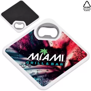 Sela Recycled Plastic Bottle Opener Coaster