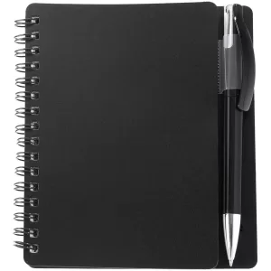 Plasma A6 Spiral Notebook & Pen - Black