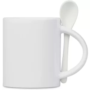 Eden Sublimation Ceramic Coffee Mug & Spoon Set - 320ml